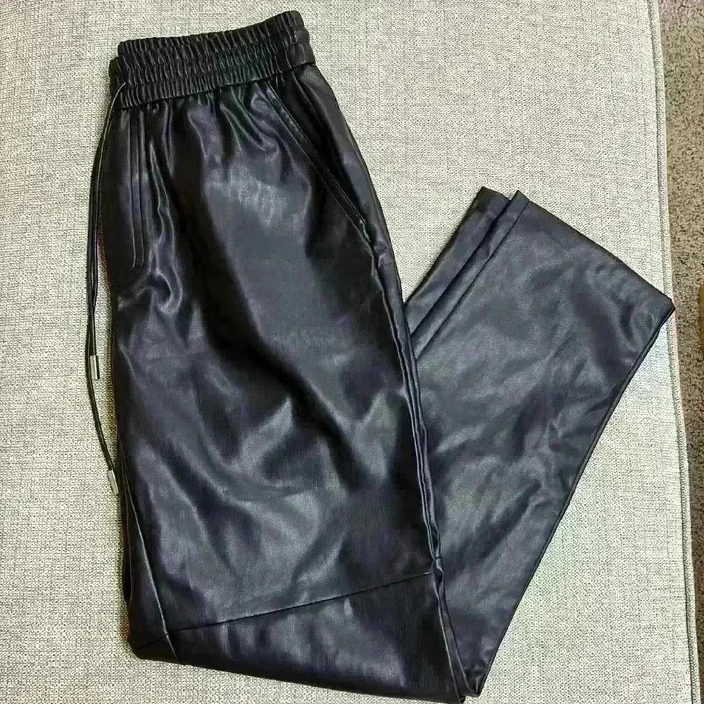Mango Relaxed Fit Faux Leather Trousers - Picture 2 of 7